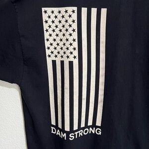 Black Dam Strong American Flag Short Sleeve Graphic T-Shirt Cotton Unisex 2XL